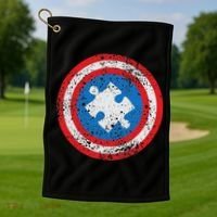 Captain Autism Superhero Autism Support Golf Towel thumb 1