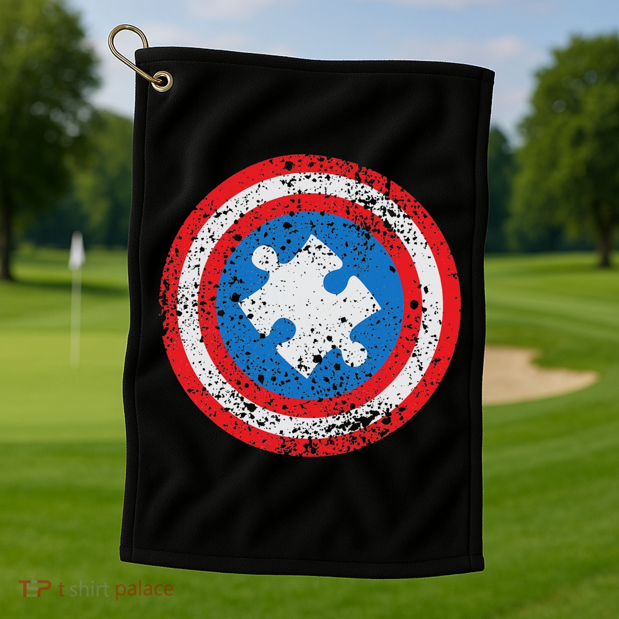 Captain Autism Superhero Autism Support Golf Towel