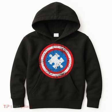 Captain Autism Superhero Autism Support Kids Hoodie