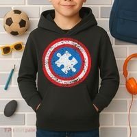 Captain Autism Superhero Autism Support Kids Hoodie thumb 2