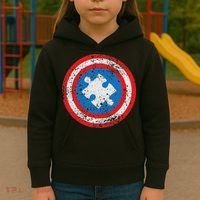 Captain Autism Superhero Autism Support Kids Hoodie thumb 3