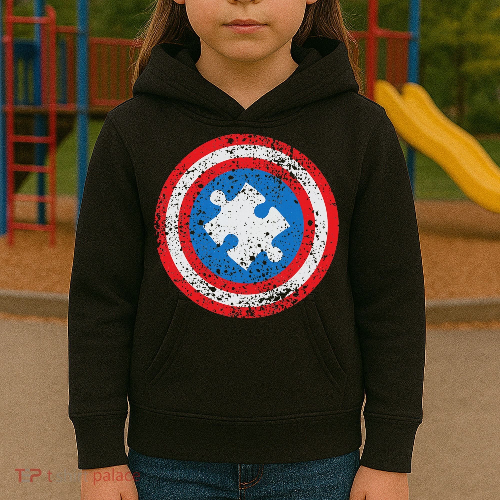 Captain Autism Superhero Autism Support Kids Hoodie