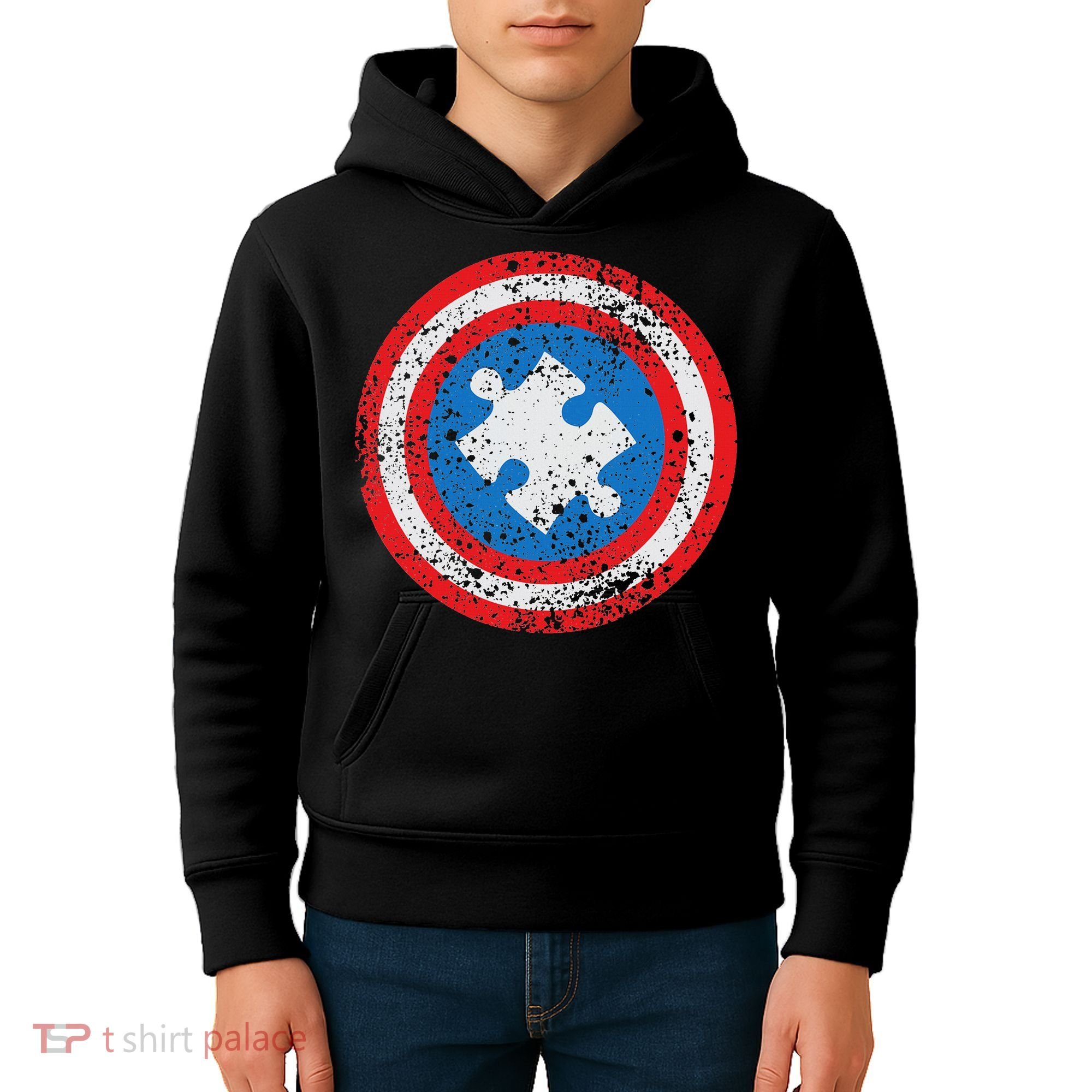 Captain Autism Superhero Autism Support Kids Hoodie