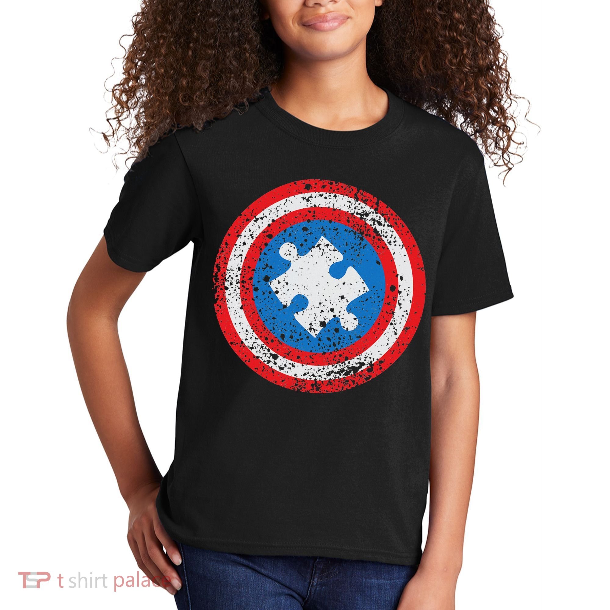 Captain Autism Superhero Autism Support Kids T-Shirt