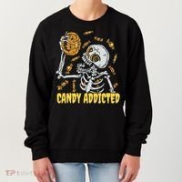Candy Addicted Skeleton Halloween Women's Sweatshirt thumb 0