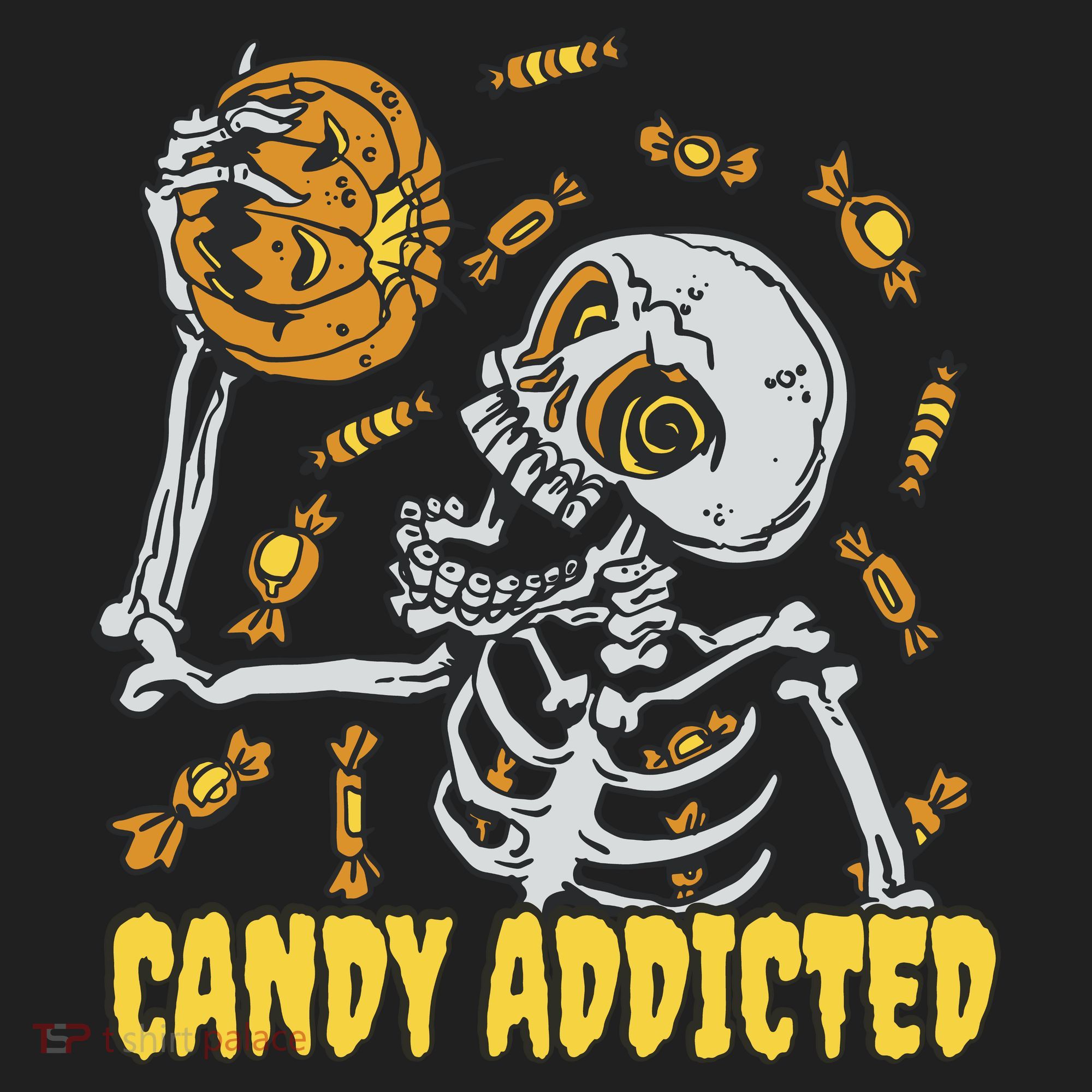 Candy Addicted Skeleton Halloween Women's Sweatshirt