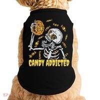 Candy Addicted Skeleton Halloween Doggie Tank thumb 0