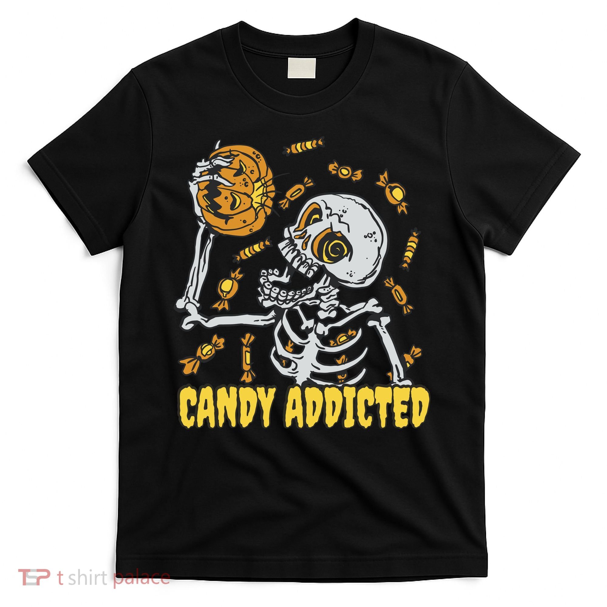 Candy Addicted Skeleton Halloween T-Shirt