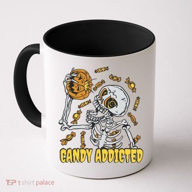 Candy Addicted Skeleton Halloween Coffee Mug