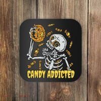 Candy Addicted Skeleton Halloween Coaster thumb 0
