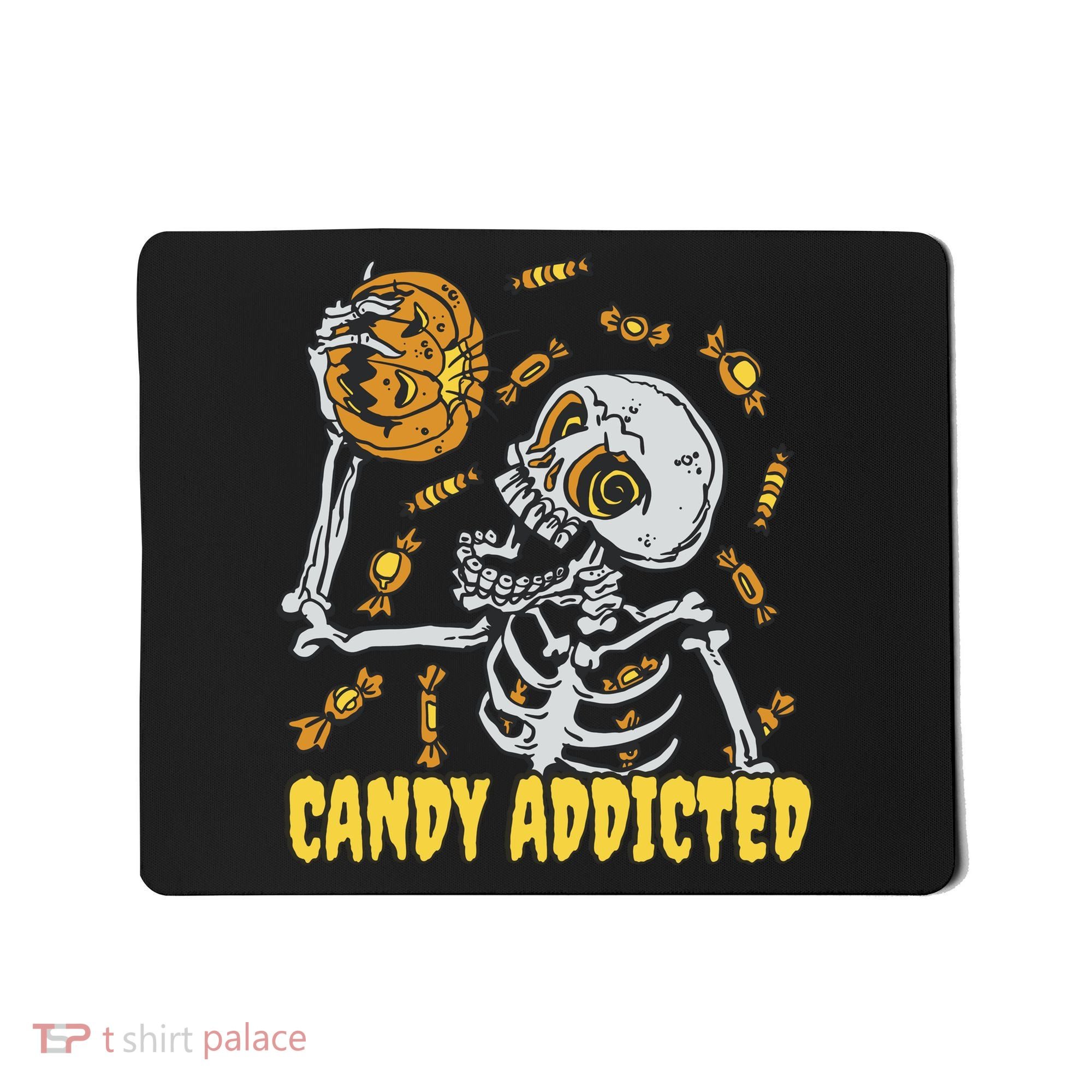 Candy Addicted Skeleton Halloween Mousepad