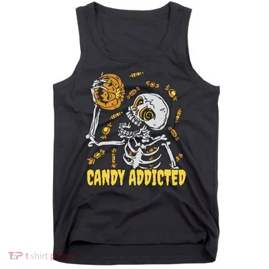 Candy Addicted Skeleton Halloween Tank Top