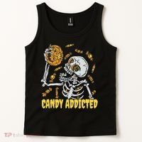 Candy Addicted Skeleton Halloween Tank Top thumb 2
