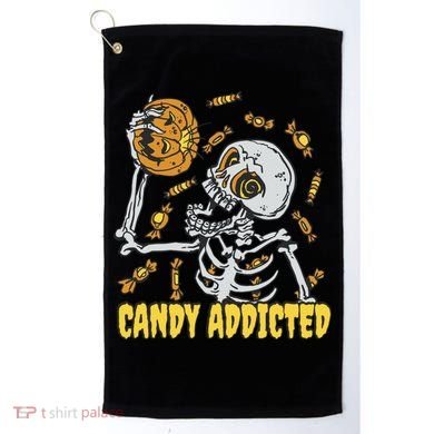 Candy Addicted Skeleton Halloween Golf Towel