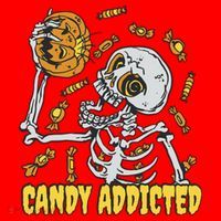 Candy Addicted Skeleton Halloween Santa Hat thumb 1