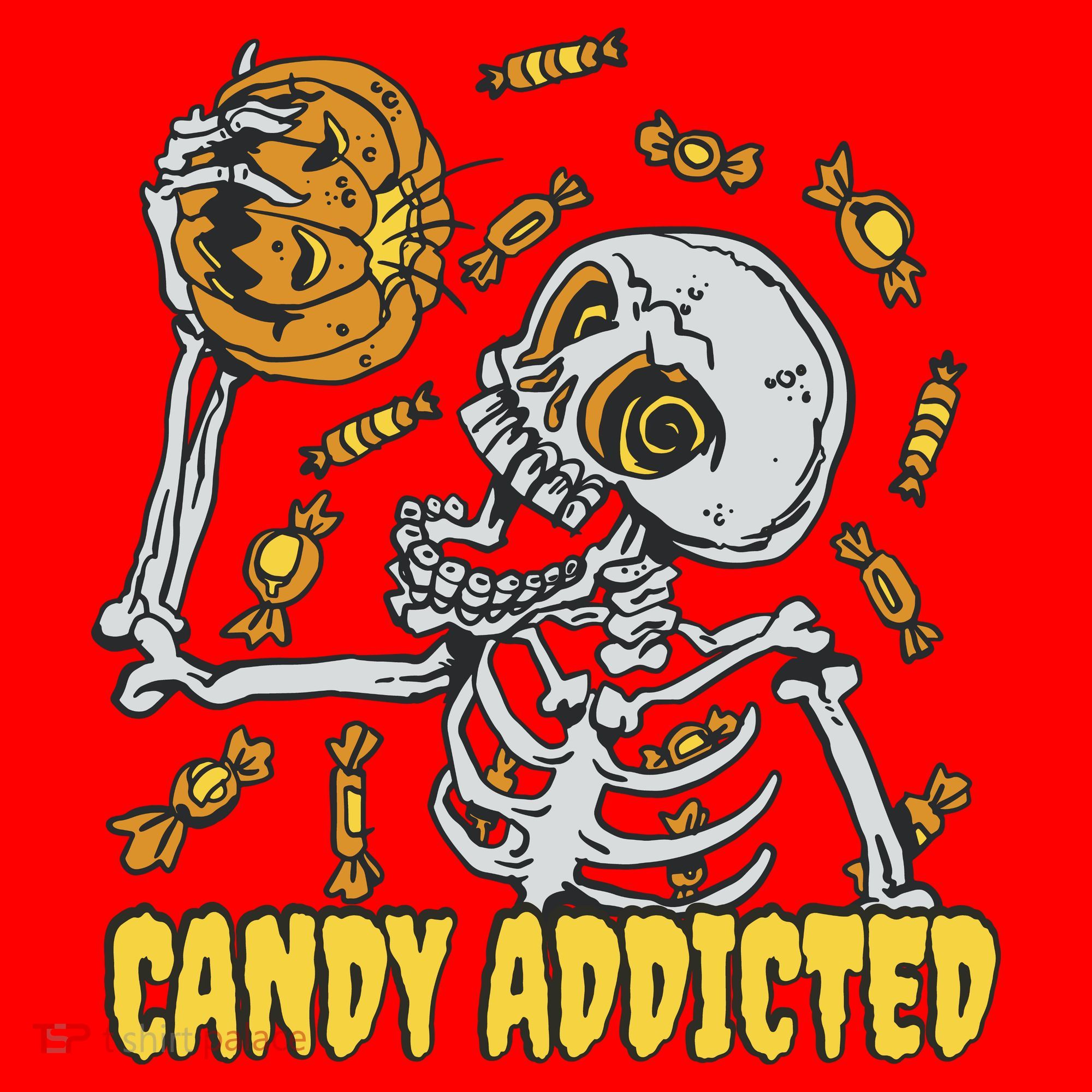 Candy Addicted Skeleton Halloween Santa Hat