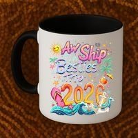 Cute Aw Ship Its A Besties Trip 2026 Vacation Coffee Mug thumb 2