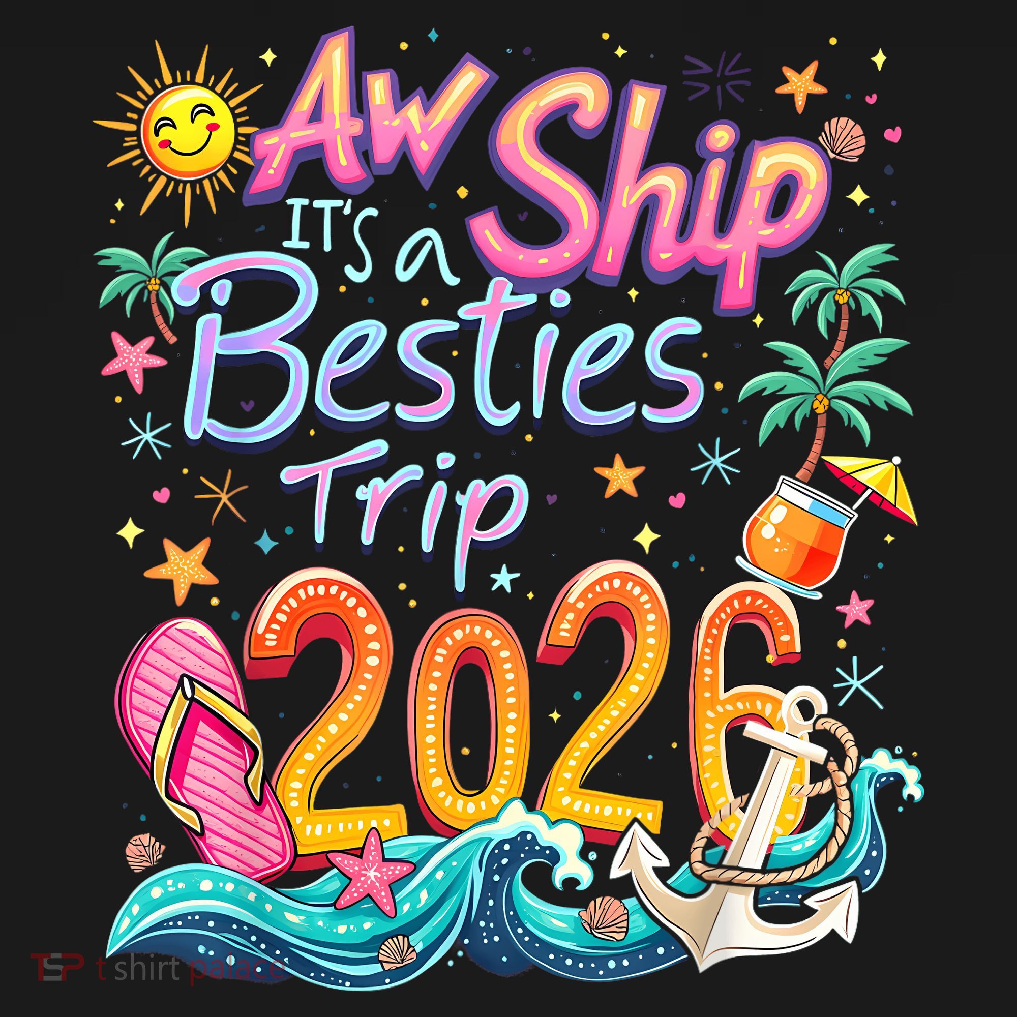 Cute Aw Ship Its A Besties Trip 2026 Vacation Ornament