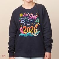Cute Aw Ship Its A Besties Trip 2026 Vacation Women's Sweatshirt thumb 0