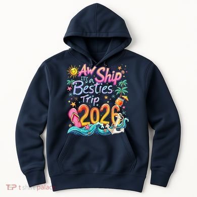 Cute Aw Ship Its A Besties Trip 2026 Vacation Hoodie