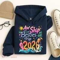 Cute Aw Ship Its A Besties Trip 2026 Vacation Hoodie thumb 4