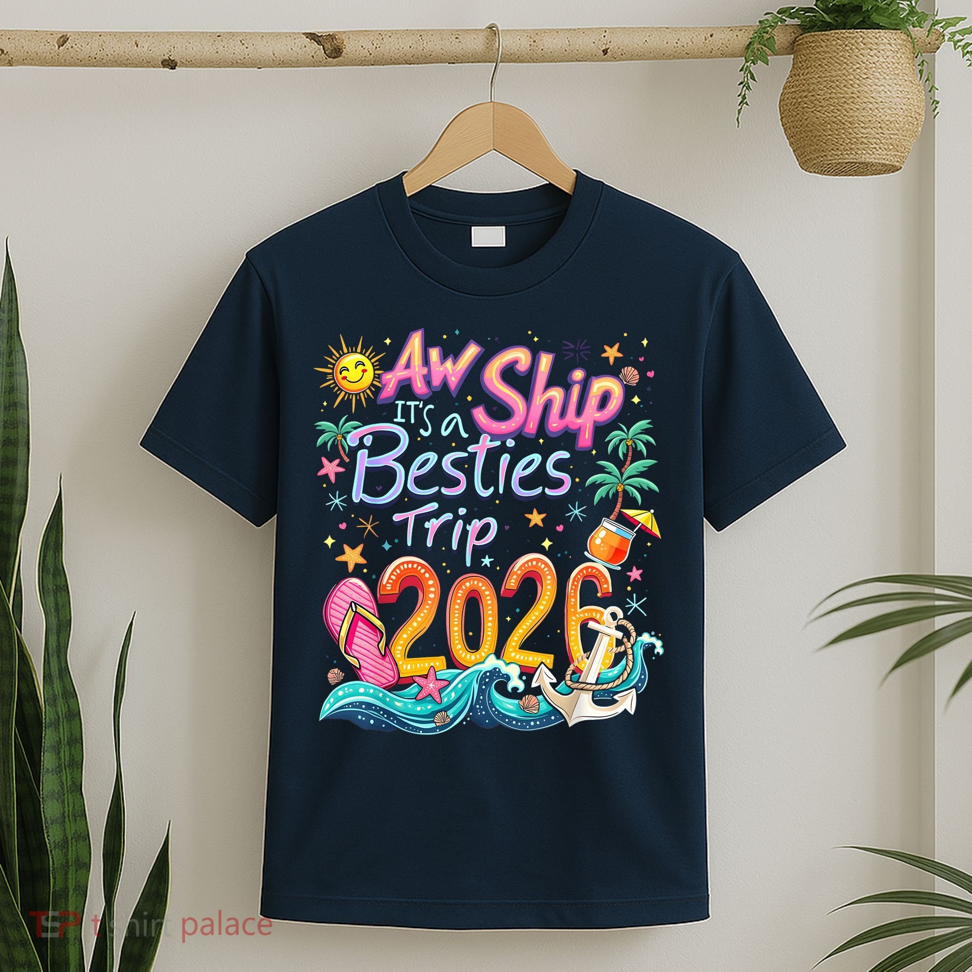 Cute Aw Ship Its A Besties Trip 2026 Vacation T-Shirt