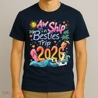 Cute Aw Ship Its A Besties Trip 2026 Vacation T-Shirt thumb 3