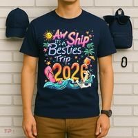 Cute Aw Ship Its A Besties Trip 2026 Vacation T-Shirt thumb 6