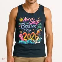 Cute Aw Ship Its A Besties Trip 2026 Vacation Tank Top thumb 3