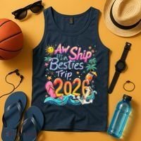 Cute Aw Ship Its A Besties Trip 2026 Vacation Tank Top thumb 4