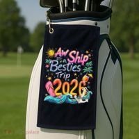 Cute Aw Ship Its A Besties Trip 2026 Vacation Golf Towel thumb 2