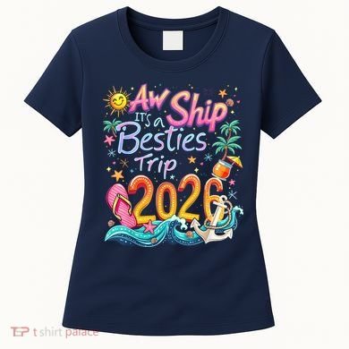 Cute Aw Ship Its A Besties Trip 2026 Vacation Women's T-Shirt