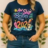 Cute Aw Ship Its A Besties Trip 2026 Vacation Women's T-Shirt thumb 2