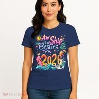 Cute Aw Ship Its A Besties Trip 2026 Vacation Women's T-Shirt thumb 4