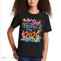 Cute Aw Ship Its A Besties Trip 2026 Vacation Kids T-Shirt thumb 2