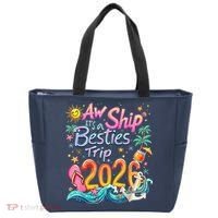 Cute Aw Ship Its A Besties Trip 2026 Vacation Tote Bag thumb 0