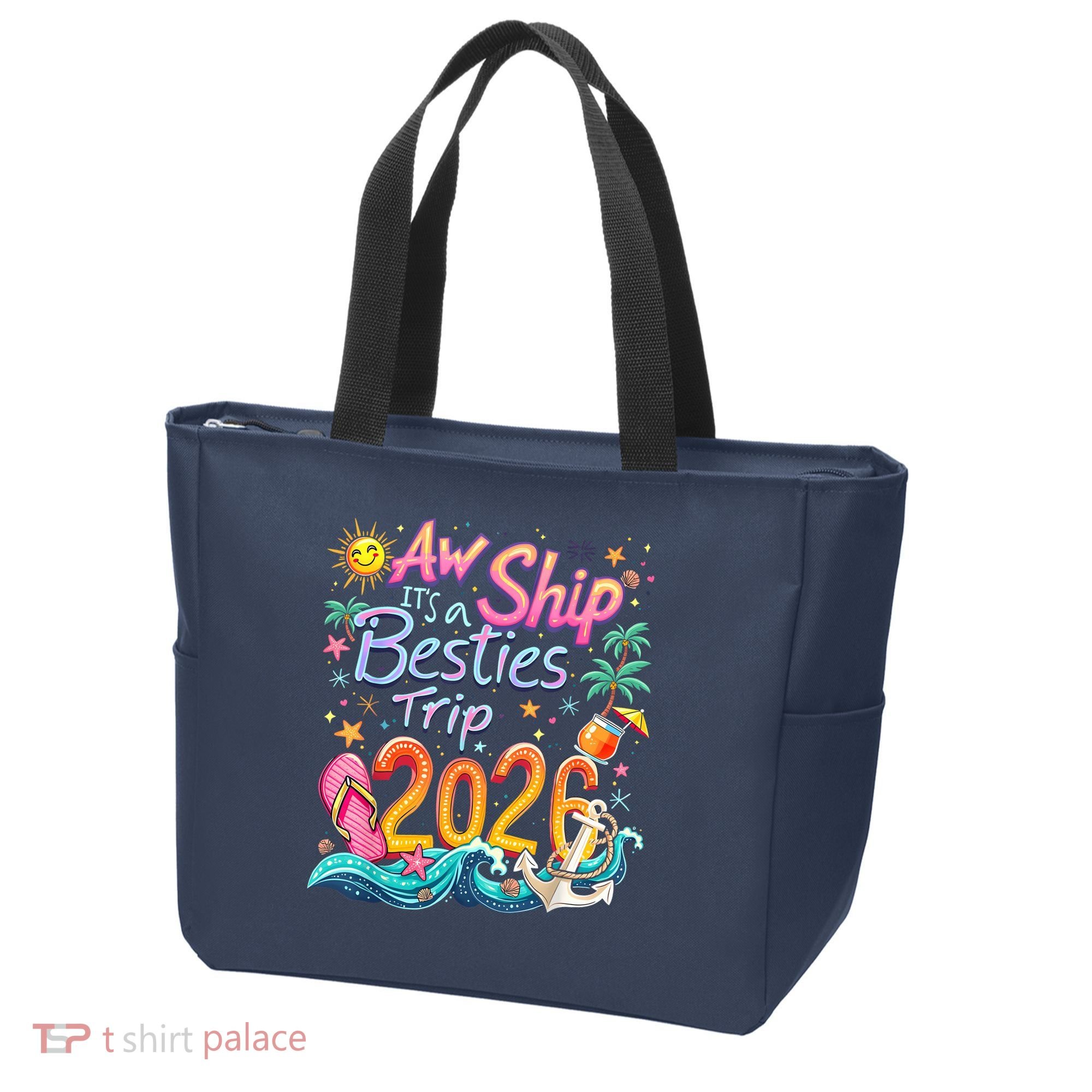 Cute Aw Ship Its A Besties Trip 2026 Vacation Tote Bag