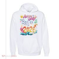 Cute Aw Ship Its A Besties Trip 2026 Vacation Comfort Colors Garment-Dyed Hooded Sweatshirt thumb 0