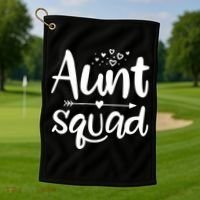 Cute Aunt Squad Great Gift Auntie Gift Golf Towel thumb 1