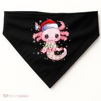 Christmas Axolotl Santa Hat Lights Japanese Cute Anime Xmas USA-Made Doggie Bandana thumb 0