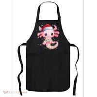 Christmas Axolotl Santa Hat Lights Japanese Cute Anime Xmas Apron thumb 0