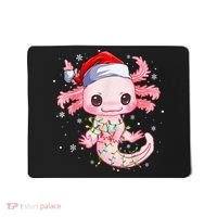 Christmas Axolotl Santa Hat Lights Japanese Cute Anime Xmas Mousepad thumb 0