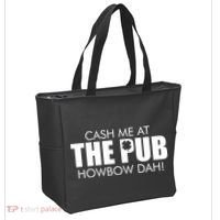 Cash Me At The Pub Howbow Dah! Irish St. Patrick's Day Clover Tote Bag thumb 2