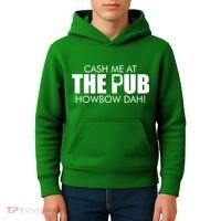 Cash Me At The Pub Howbow Dah! Irish St. Patrick's Day Clover Kids Hoodie thumb 4