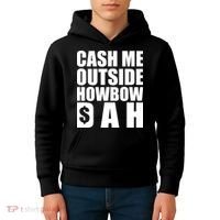 Cash Me Outside Howbow DAH Block Letters Meme Quote Kids Hoodie thumb 4