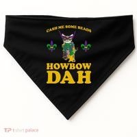 Cash Me Some Beads Howbow Dah Mardi Gras USA-Made Doggie Bandana thumb 0