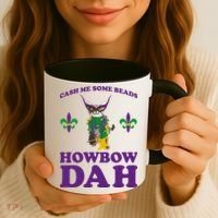 Cash Me Some Beads Howbow Dah Mardi Gras Coffee Mug thumb 3