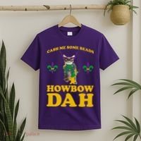 Cash Me Some Beads Howbow Dah Mardi Gras T-Shirt thumb 2