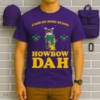 Cash Me Some Beads Howbow Dah Mardi Gras T-Shirt thumb 6