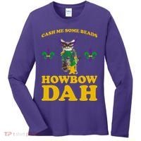 Cash Me Some Beads Howbow Dah Mardi Gras Women's Long Sleeve Shirt thumb 0